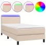 Box spring bed LED mattress cappuccino synthetic leather 90x200 cm by vidaXL, Beds and slatted bases - Ref: Foro24-3134146, P...