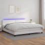 Cama box spring colchón y LED cuero sintético blanco 200x200 cm de vidaXL, Camas y somieres - Ref: Foro24-3134184, Precio: 58...