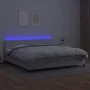 Boxspringbett mit Matratze und LED-weißem Kunstleder 200x200 cm von vidaXL, Betten und Lattenroste - Ref: Foro24-3134184, Pre...