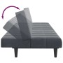 Sofá cama de 2 plazas con taburete terciopelo gris oscuro