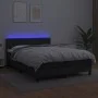 Box spring bed with mattress and LED black synthetic leather 140x190 cm by vidaXL, Beds and slatted bases - Ref: Foro24-31342...