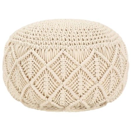 Puf de macramé hecho a mano algodón 45x30 cm by vidaXL, Ottomans - Ref: Foro24-248089, Price: 82,89 €, Discount: %