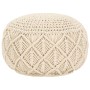 Puf de macramé hecho a mano algodón 45x30 cm by vidaXL, Ottomans - Ref: Foro24-248089, Price: 82,89 €, Discount: %