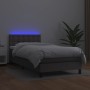 Boxspringbett und LED-Matratze graues Kunstleder 80x200 cm von vidaXL, Betten und Lattenroste - Ref: Foro24-3134193, Preis: 2...
