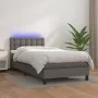 Cama box spring y colchón LED cuero sintético gris 90x190 cm de vidaXL, Camas y somieres - Ref: Foro24-3134199, Precio: 301,9...
