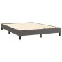 Box spring bed with mattress and LED gray synthetic leather 140x190 cm by vidaXL, Beds and slatted bases - Ref: Foro24-313422...