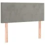 Box spring bed with mattress and LED light gray velvet 90x190 cm by vidaXL, Beds and slatted bases - Ref: Foro24-3134255, Pri...