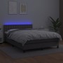 Cama box spring colchón y LED cuero sintético gris 140x200 cm de vidaXL, Camas y somieres - Ref: Foro24-3134229, Precio: 454,...