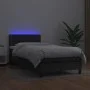 Box spring bed with mattress and LED black synthetic leather 100x200 cm by vidaXL, Beds and slatted bases - Ref: Foro24-31342...