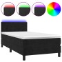 Box spring bed with mattress and LED black velvet 90x190 cm by vidaXL, Beds and slatted bases - Ref: Foro24-3134257, Price: 2...