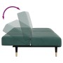 Sofá cama de 2 plazas con taburete terciopelo verde oscuro