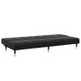 Sofá cama de 2 plazas con taburete terciopelo negro