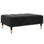 Sofá cama de 2 plazas con taburete terciopelo negro