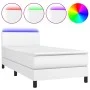 Cama box spring y colchón LED cuero sintético blanco 80x200 cm de vidaXL, Camas y somieres - Ref: Foro24-3134070, Precio: 290...