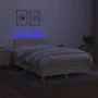 Box spring bed with mattress and LED cream fabric 120x200 cm by vidaXL, Beds and slatted bases - Ref: Foro24-3133546, Price: ...