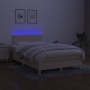 Cama box spring con colchón y LED tela crema 120x200 cm de vidaXL, Camas y somieres - Ref: Foro24-3133546, Precio: 383,81 €, ...