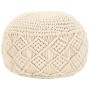 Handgefertigter Makramee-Pouf aus Baumwolle, 45 x 30 cm von vidaXL, Osmanen - Ref: Foro24-248090, Preis: 72,15 €, Rabatt: %
