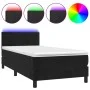 Box spring bed with mattress and LED black velvet 90x200 cm by vidaXL, Beds and slatted bases - Ref: Foro24-3134263, Price: 2...