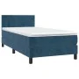 Cama box spring colchón y LED terciopelo azul oscuro 90x200 cm de vidaXL, Camas y somieres - Ref: Foro24-3134265, Precio: 307...