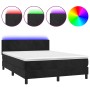 Boxspringbett mit Matratze und LED-Samt in Schwarz, 140 x 190 cm von vidaXL, Betten und Lattenroste - Ref: Foro24-3134281, Pr...