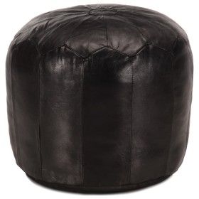 Schwarzer Pouf 40x35 cm aus echtem Ziegenleder. von vidaXL, Osmanen - Ref: Foro24-248131, Preis: 94,77 €, Rabatt: %
