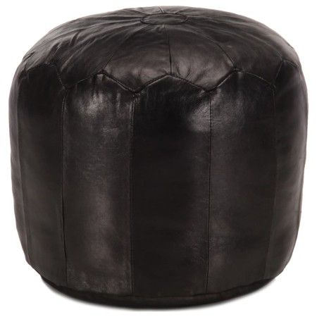 Puf negro 40x35 cm cuero genuino de cabra by vidaXL, Ottomans - Ref: Foro24-248131, Price: 94,67 €, Discount: %