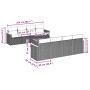 Set de sofás de jardín 8 piezas y cojines ratán sintético negro