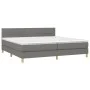 Box spring bed with mattress and LED dark gray fabric 200x200 cm by vidaXL, Beds and slatted bases - Ref: Foro24-3133742, Pri...