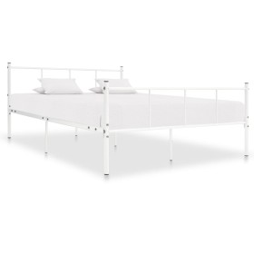 Bettgestell aus weißem Metall, 120 x 200 cm von vidaXL, Betten und Lattenroste - Ref: Foro24-284631, Preis: 101,22 €, Rabatt: %