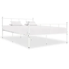 White metal bed frame 120x200 cm by vidaXL, Beds and slatted bases - Ref: Foro24-284631, Price: 99,68 €, Discount: %