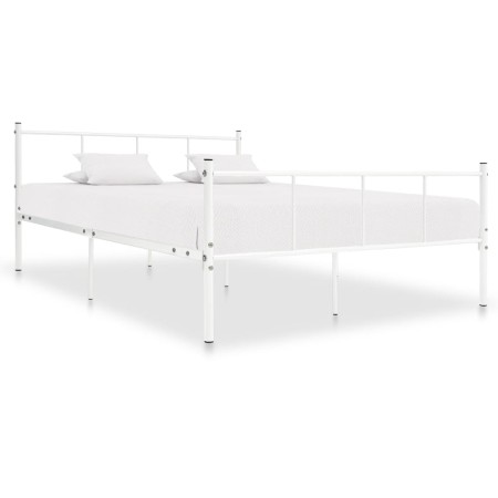 Bettgestell aus weißem Metall, 120 x 200 cm von vidaXL, Betten und Lattenroste - Ref: Foro24-284631, Preis: 101,22 €, Rabatt: %
