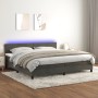 Boxspringbett mit Matratze und dunkelgrauem LED-Samt 200x200 cm von vidaXL, Betten und Lattenroste - Ref: Foro24-3134304, Pre...