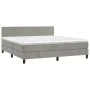 Boxspringbett mit Matratze und hellgrauem LED-Samt 180x200 cm von vidaXL, Betten und Lattenroste - Ref: Foro24-3134297, Preis...