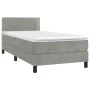 Box spring bed with mattress and LED light gray velvet 80x200 cm by vidaXL, Beds and slatted bases - Ref: Foro24-3134309, Pri...