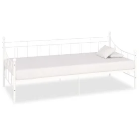White metal bed frame 90x200 cm by vidaXL, Beds and slatted bases - Ref: Foro24-284668, Price: 83,53 €, Discount: %