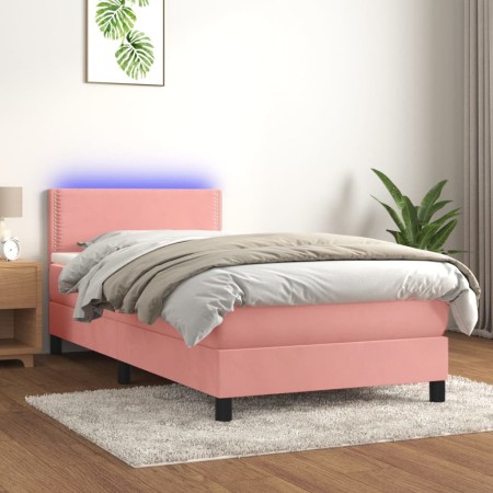 Boxspringbett mit Matratze und LED-Rosa-Samt 80x200 cm von vidaXL, Betten und Lattenroste - Ref: Foro24-3134314, Preis: 272,2...