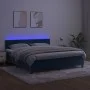 Box spring bed with mattress and LED dark blue velvet 180x200 cm by vidaXL, Beds and slatted bases - Ref: Foro24-3134301, Pri...