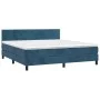 Box spring bed with mattress and LED dark blue velvet 180x200 cm by vidaXL, Beds and slatted bases - Ref: Foro24-3134301, Pri...