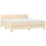Cama box spring con colchón y LED tela crema 200x200 cm de vidaXL, Camas y somieres - Ref: Foro24-3133746, Precio: 535,91 €, ...