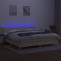 Cama box spring con colchón y LED tela crema 200x200 cm de vidaXL, Camas y somieres - Ref: Foro24-3133746, Precio: 535,91 €, ...