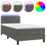 Boxspringbett mit Matratze und dunkelgrauem LED-Samt 90x190 cm von vidaXL, Betten und Lattenroste - Ref: Foro24-3134316, Prei...