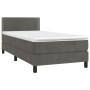 Boxspringbett mit Matratze und dunkelgrauem LED-Samt 90x190 cm von vidaXL, Betten und Lattenroste - Ref: Foro24-3134316, Prei...