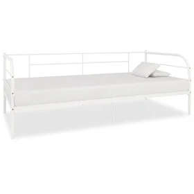 Bettgestell aus weißem Metall, 90 x 200 cm von vidaXL, Betten und Lattenroste - Ref: Foro24-284672, Preis: 104,86 €, Rabatt: %
