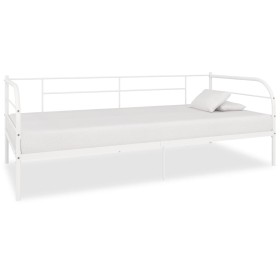 Bettgestell aus weißem Metall, 90 x 200 cm von vidaXL, Betten und Lattenroste - Ref: Foro24-284672, Preis: 106,44 €, Rabatt: %