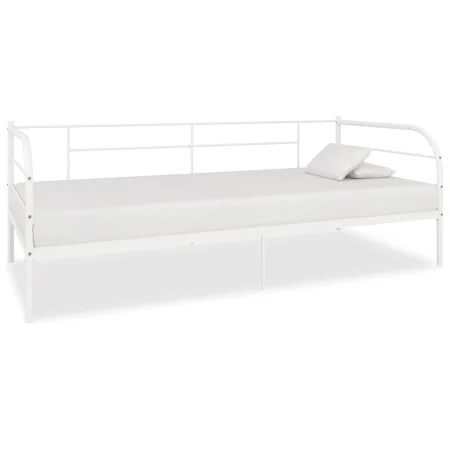 White metal bed frame 90x200 cm by vidaXL, Beds and slatted bases - Ref: Foro24-284672, Price: 106,44 €, Discount: %