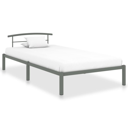 Estructura de cama de metal gris 90x200 cm de vidaXL, Camas y somieres - Ref: Foro24-284662, Precio: 80,49 €, Descuento: %