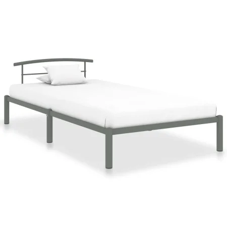 Estructura de cama de metal gris 90x200 cm de vidaXL, Camas y somieres - Ref: Foro24-284662, Precio: 79,47 €, Descuento: %