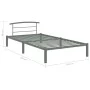 Graues Metallbettgestell 90x200 cm von vidaXL, Betten und Lattenroste - Ref: Foro24-284662, Preis: 79,47 €, Rabatt: %