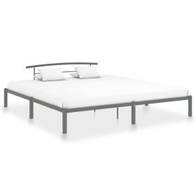 Estructura de cama de metal gris 200x200 cm de vidaXL, Camas y somieres - Ref: Foro24-284706, Precio: 86,95 €, Descuento: %