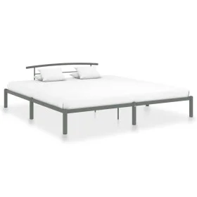Gray metal bed frame 200x200 cm by vidaXL, Beds and slatted bases - Ref: Foro24-284706, Price: 86,18 €, Discount: %